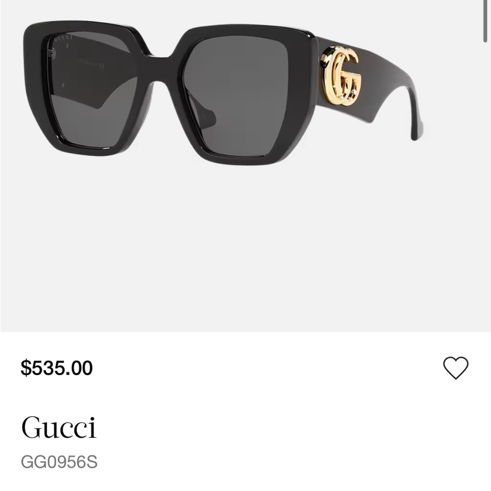 Authentic Gucci Women's Sunglasses in Black with Gold